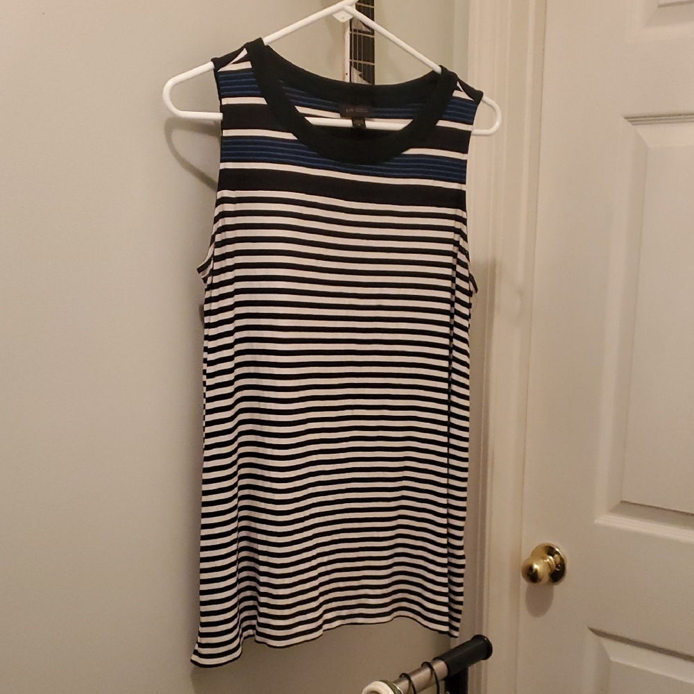 J. Jill Navy and White Striped Mini Dress